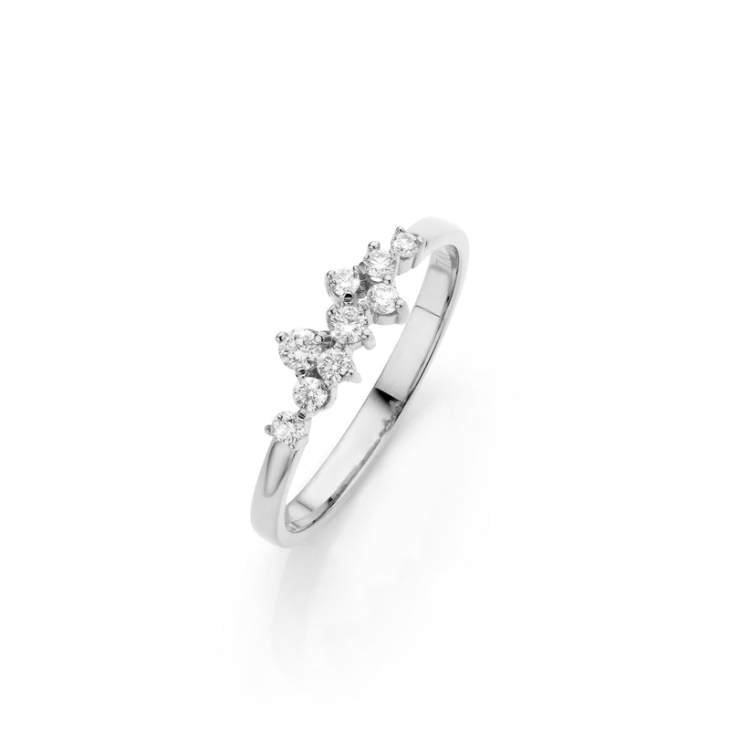 White Line Ring rwl1329 - Wit Goud 18ct, Diamant