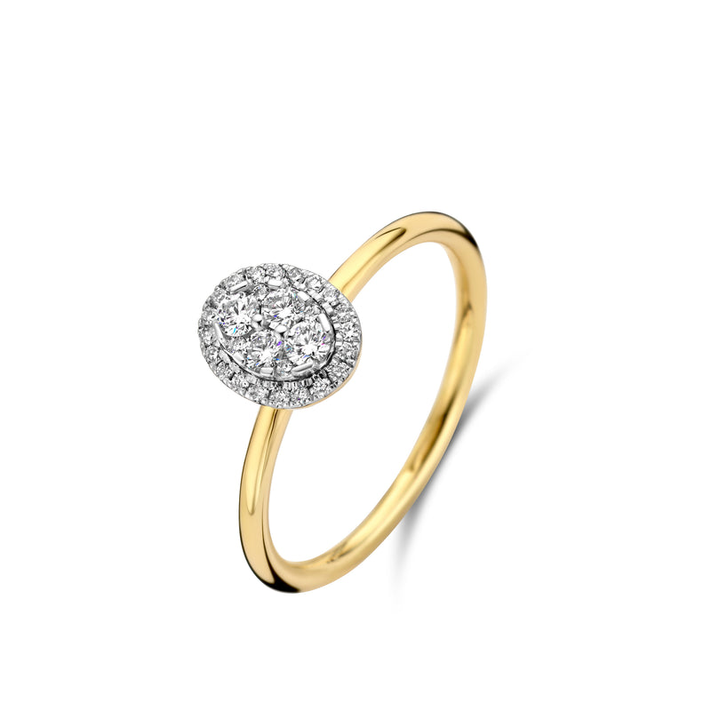 Beheyt Ring 220.600 - Bicolor Goud 18ct, Diamant, Maat 54