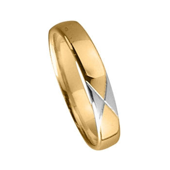 Aurodesign Trouwring 4710-B/40 - Bicolor Goud 18ct, 4mm, Maat 62