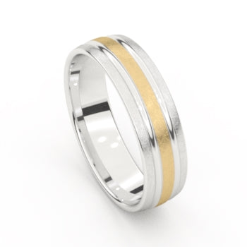 Aurodesign Trouwring 8604-BL/60 - Bicolor Goud 18ct, 6mm, Maat 62