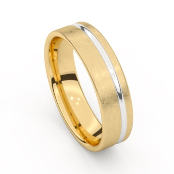 Aurodesign Ring 8311-B/60 - Bicolor Goud 18ct, 6mm, Maat 62