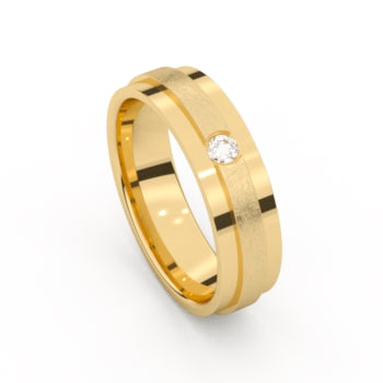 Aurodesign Ring 8228-G/55 - Geel Goud 18ct, Diamant, 5,5mm breed, Maat 54