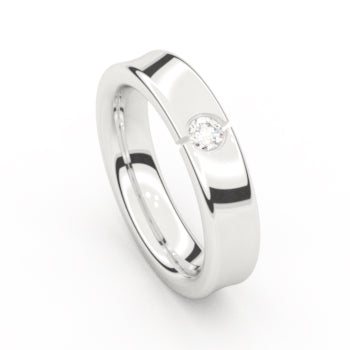 Aurodesign Ring 8631-W/50 - Wit Goud 18ct, Diamant, 5mm, Maat 54