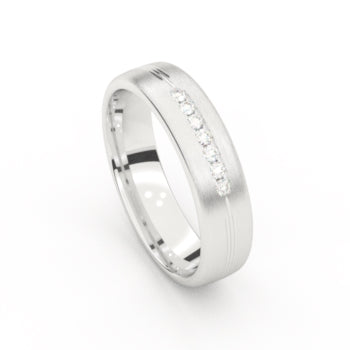 Aurodesign Trouwring 8671-W/50 - Wit Goud 18ct, Diamant, 5mm, Maat 54