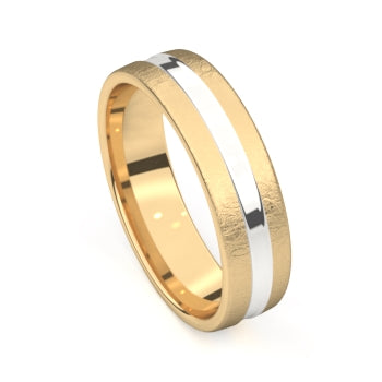 Aurodesign Ring 8678-B/60 - Bicolor Goud 18ct, 6mm, Maat 62