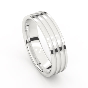 Aurodesign Trouwring 8713-W/60 - Wit Goud 18ct, 6mm, maat 62