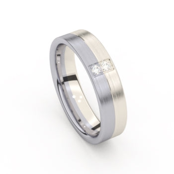 Aurodesign Ring 8697-PD/50 - Wit Goud 18ct & Palladium, Diamant, Maat 54