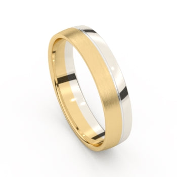 Aurodesign Trouwring 8732-B/50 - Bicolor Goud 18ct, 5mm, Maat 62