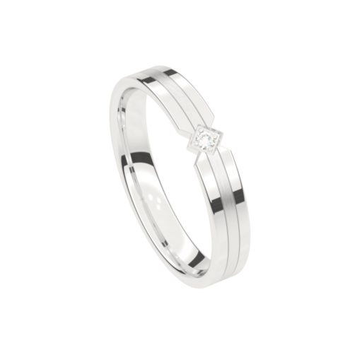 Aurodesign Ring 8745-W/35 - Wit Goud 18ct, Diamant, 3,5mm, Maat 54