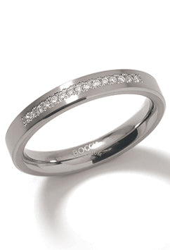 Boccia Ring 0120-04 - Titanium, Diamant, Maat 54