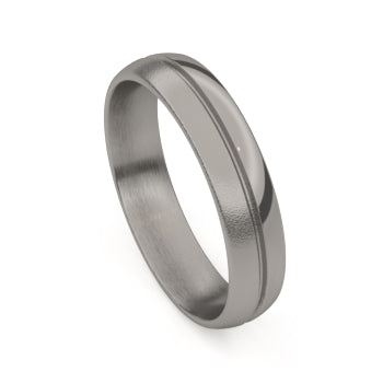 Tessina Ring 7768-T/50 - Titanium, Half hoogglans, Half parelmat, Maat 62