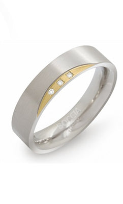 Boccia Ring 0138-04 - Titanium, Plaqué, Diamant, Maat 54