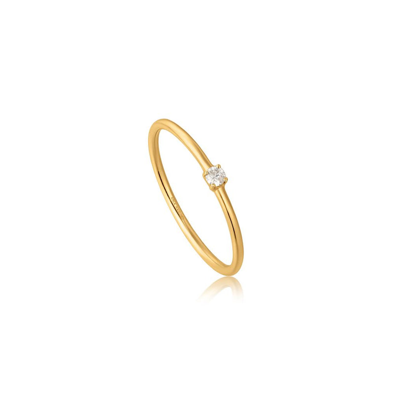Ania Haie Gold Ring 220.447 - Geel Goud 14ct, Diamant 0,04ct, Maat 54