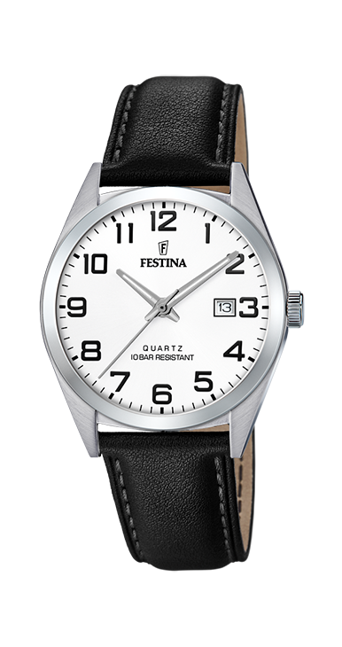 Festina Horloge 230.718 - Waterdicht, Quartz, Leder
