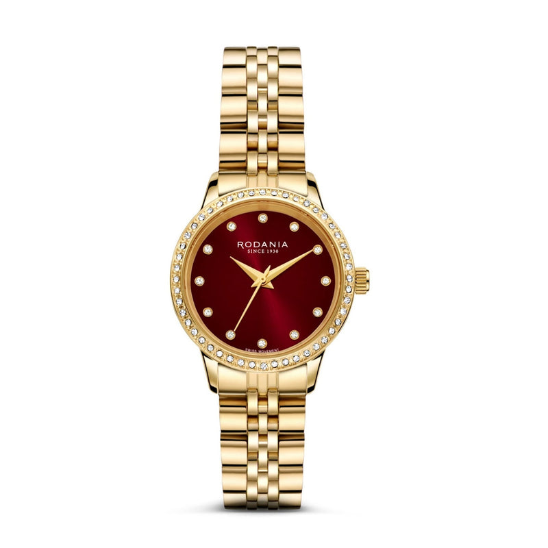Rodania Horloge 230.906 - Montreux, Plaqué, Zirkoon, Saffier Glas, Dames