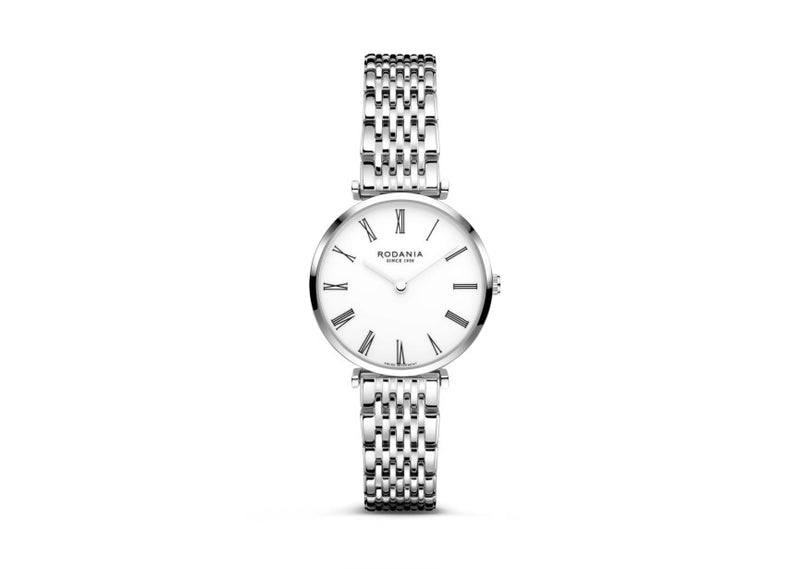 Rodania Horloge 230.909 - Lugano Classic 30, Staal, Saffier Glas, Dames