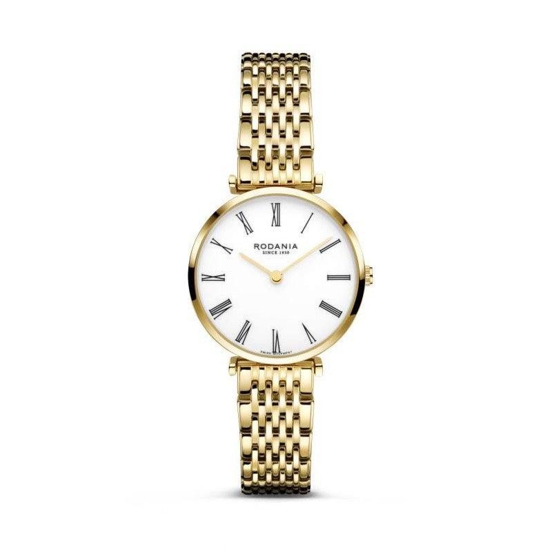 Rodania Horloge 230.911 -Lugano Classic 30, Plaqué, Saffier Glas, Dames