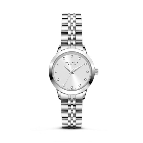 Rodania Horloge 230.917 -Montreux, Staal, Zirkoon, Saffier Glas, Dames