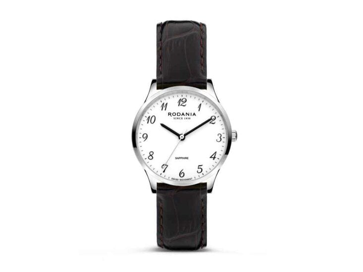 Rodania Horloge 230.921 - Nylon Elegance 32, Leder, Saffier Glas, Dames