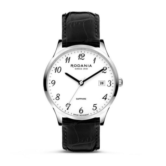 Rodania Horloge 230.979 - Leder, Staal, Saffier Glas, Heren