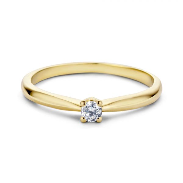 Miss Spring Ring 240.099 - Geel Goud 14ct, Diamant 0,05ct, Maat 53