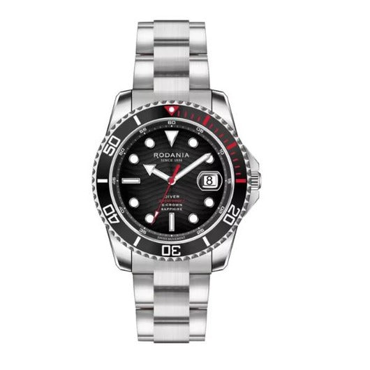Rodania Horloge 240.147 - Léman Diver, Saffier Glas, Waterdicht 200m, Staal, Heren