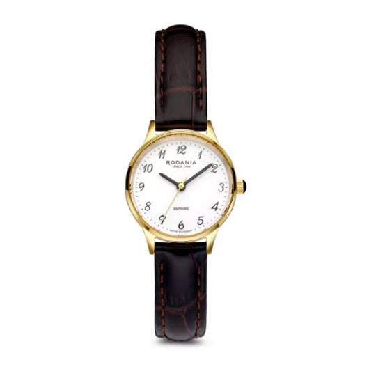 Rodania Horloge 240.161 - Nyon Elegance 26, Leder, Saffier Glas, Dames