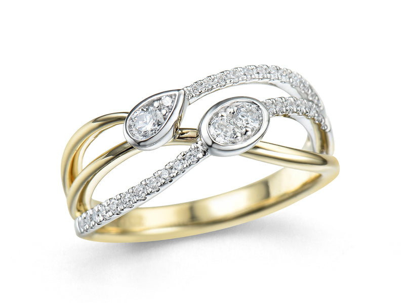 Ellipse Jewelry Ring 240.167 - Bicolor Goud 18ct, Diamant 0,34ct, Dames, Maat 54