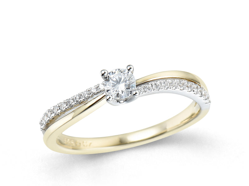 Ellipse Jewelry Ring 240.168 - Bicolor Goud 18ct, Diamant 0,33ct, Dames, Maat 54