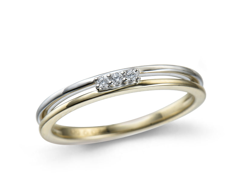 Ellipse Jewelry Ring 240.169 - Bicolor Goud 18ct, Diamant 0,05ct, Dames, Maat 53
