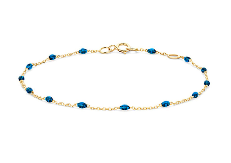 Blush Armband 240.247 - Geel Goud 14ct, Blauwe  Kleursteen, Dames