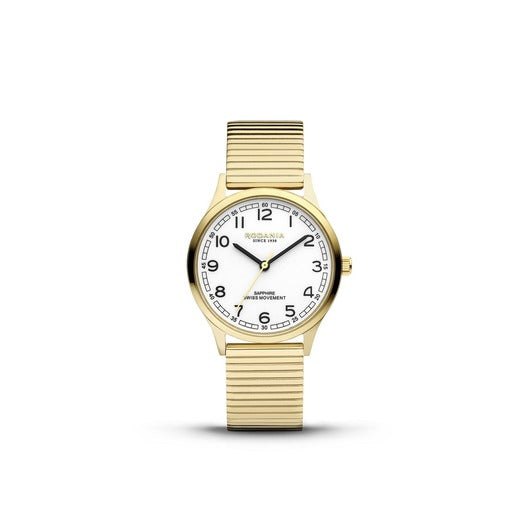 Rodania Horloge 240.450 - Nyon Classic 32 Fixo, Plaqué, Saffier Glas, Dames