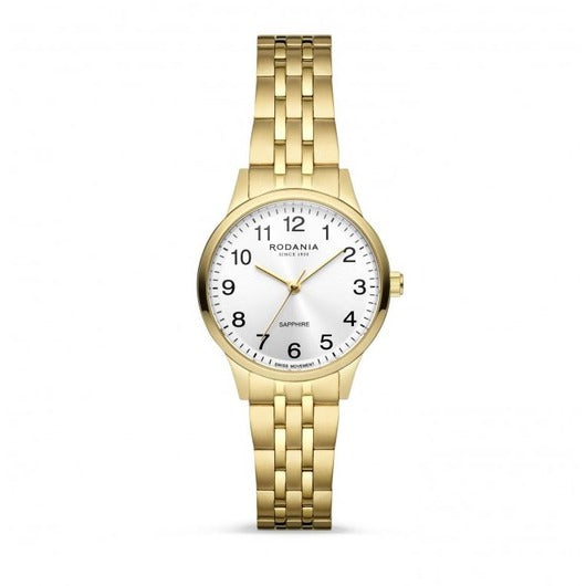 Rodania Horloge 240.451 - Nyon Sport 30, Saffier Glas, Plaqué, Dames