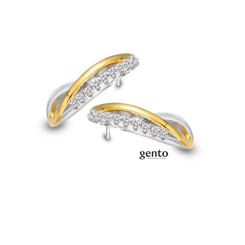 Gento Oorknoppen 240.486 - zilver & plaqué, zirkoon