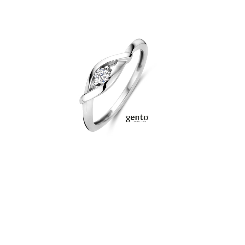 Gento Ring 240.499 - Zilver, Zirkoon, Maat 50