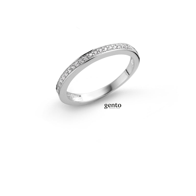 Gento Ring 240.501 - Zilver, Zirkoon, Maat 54