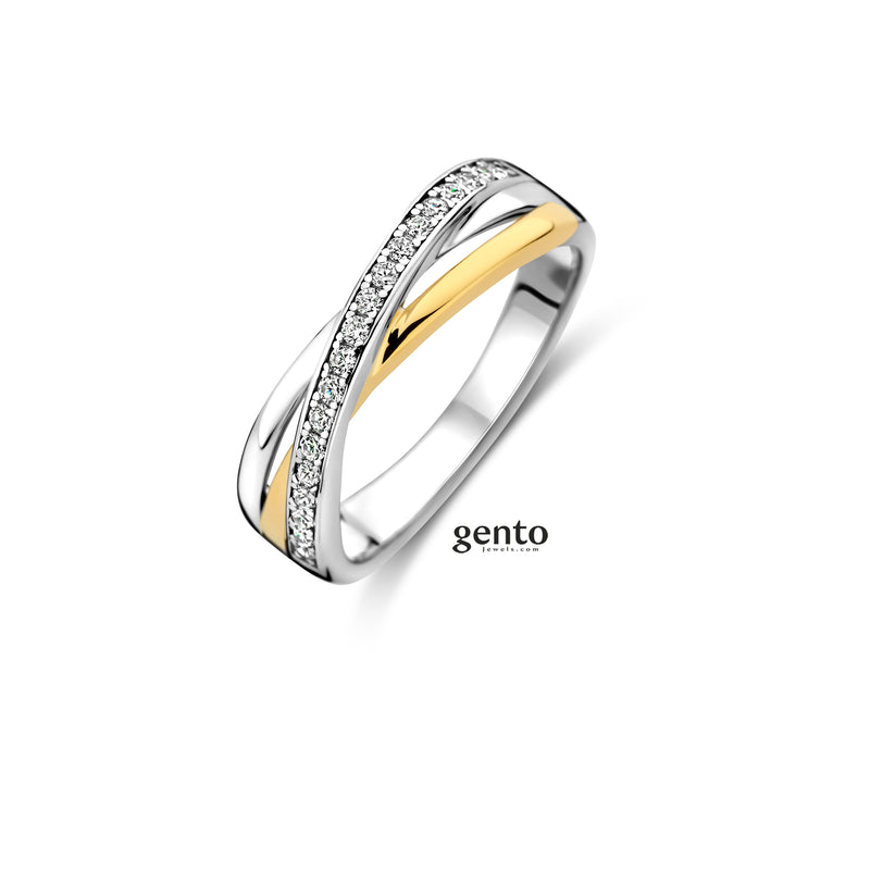 Gento Ring 240.504 - ZIlver, Plaqué, Zirkoon, Maat 56