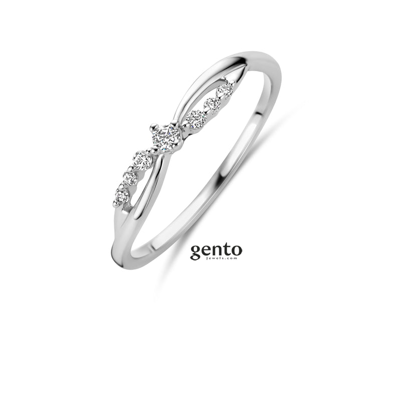 Gento Ring 240.735 - Zilver, Zirkoon, Maat 52