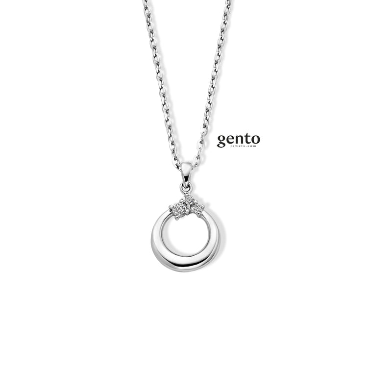 Gento Halsketting 240.510 - Zilver, Zirkoon