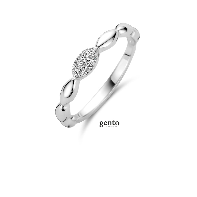 Gento Ring 250.113 - Zilver, Zirkoon, Maat 50