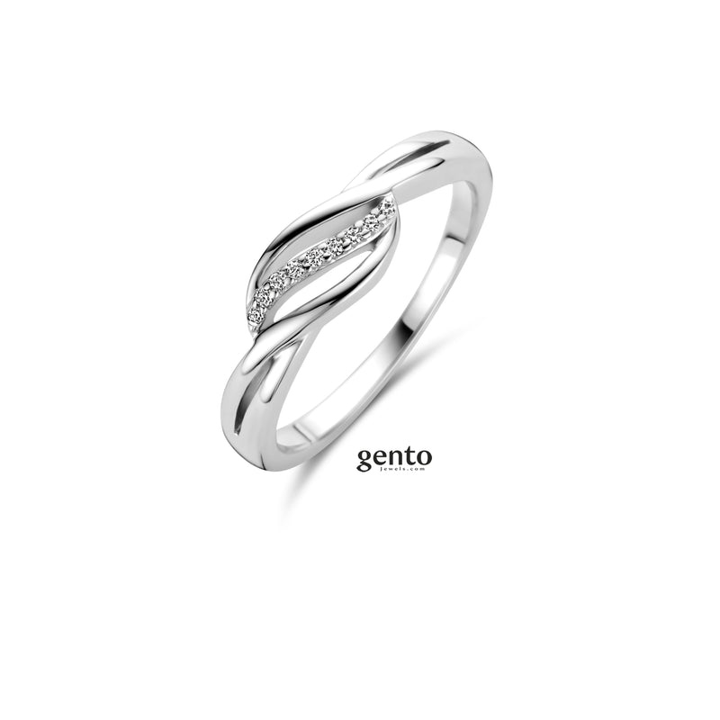 Gento Ring 240.732 - Zilver, Zirkoon, Maat 54