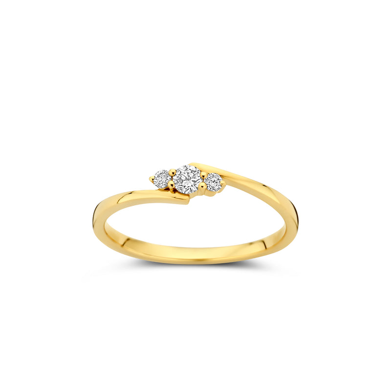 Dulci Nea Ring 240.548 - Geel Goud 18ct, Diamant 0,15ct, Maat 52