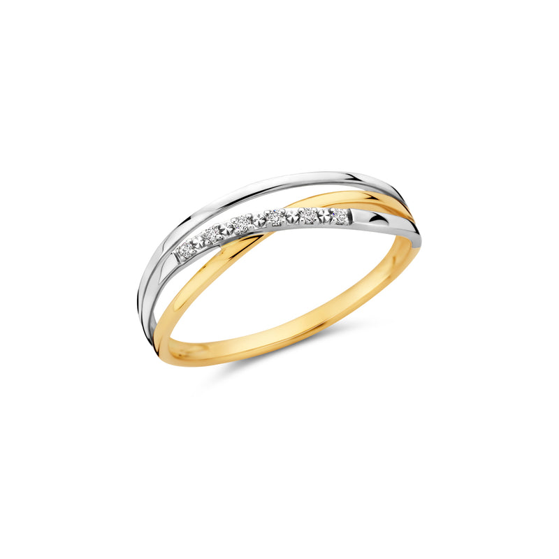 Dulci Nea Ring 240.564 - Bicolor Goud 18ct, Diamant 0,03ct, Maat 54