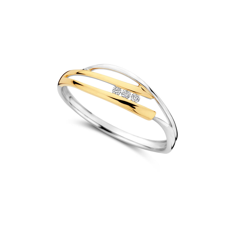 Dulci Nea Ring 240.566 - Bicolor Goud 18ct, Diamant 0,03ct, Maat 53