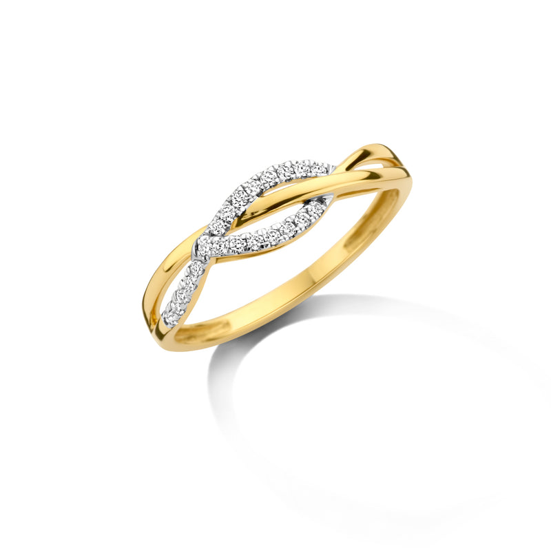 Dulci Nea Ring 240.567 - Geel Goud 18ct, Diamant 0,10ct, Maat 54