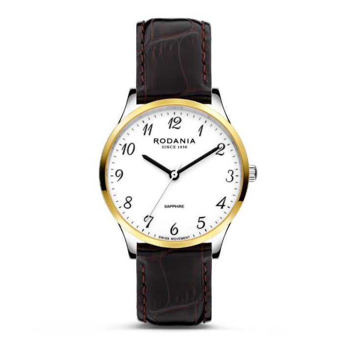 Rodania Horloge 240.612 - Bicolor, Leder, Saffier Glas, Heren