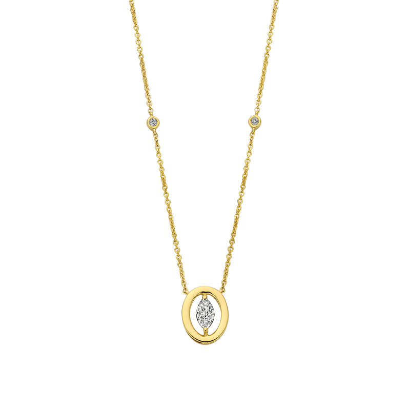 Beheyt Jewels Halsketting 240.628 - Geel Goud 18ct, Diamant 2dia/0,0,20ct 1dia 0,17ct