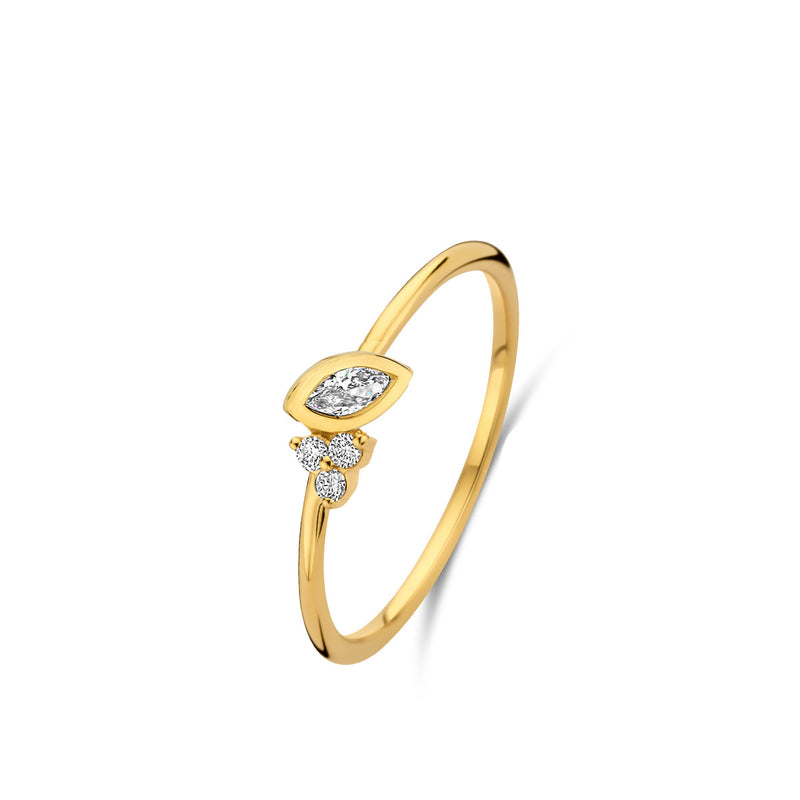 Beheyt Jewels Ring 240.631 - Geel Goud 18ct, Diamant 3 /0,04ct & 1 / 0,11ct, Maat 53