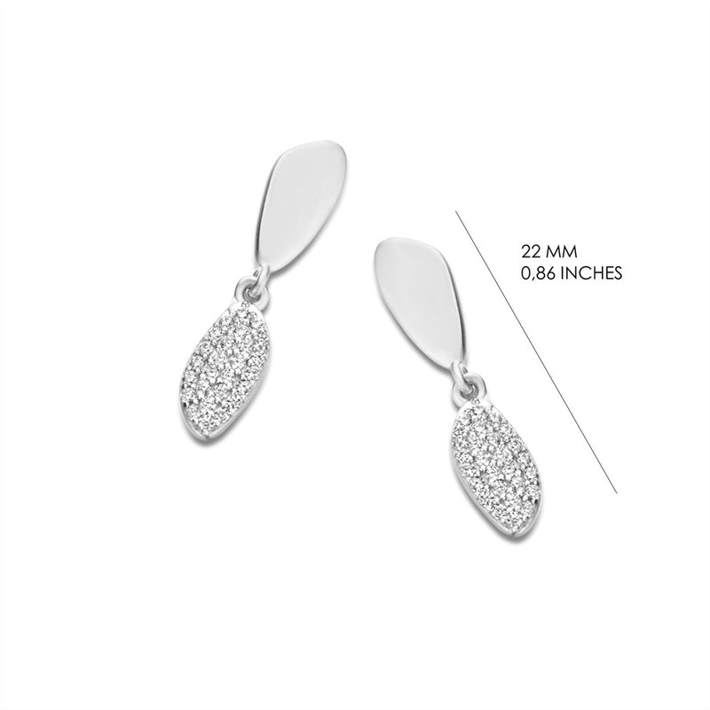 Silver Rose Oorhangers 240.662 - Zilver, Zirkoon