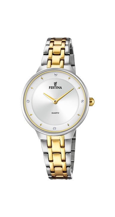 Festina Horloge 240.729 - Bicolor Staal, Zirkoon, Dames